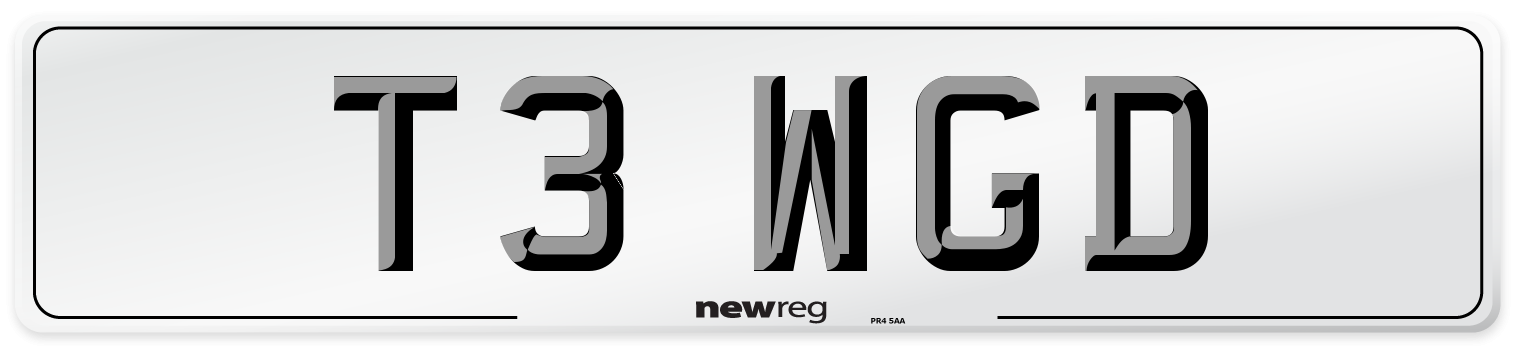 T3 WGD Number Plate from New Reg